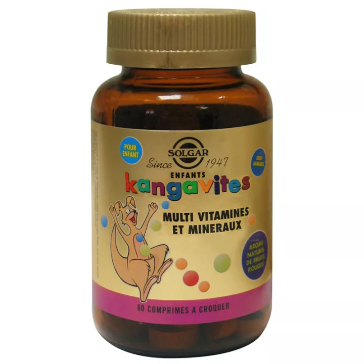 SOLGAR Kangavites Red Fruit Flavor Chewable 60 Plant PILLS