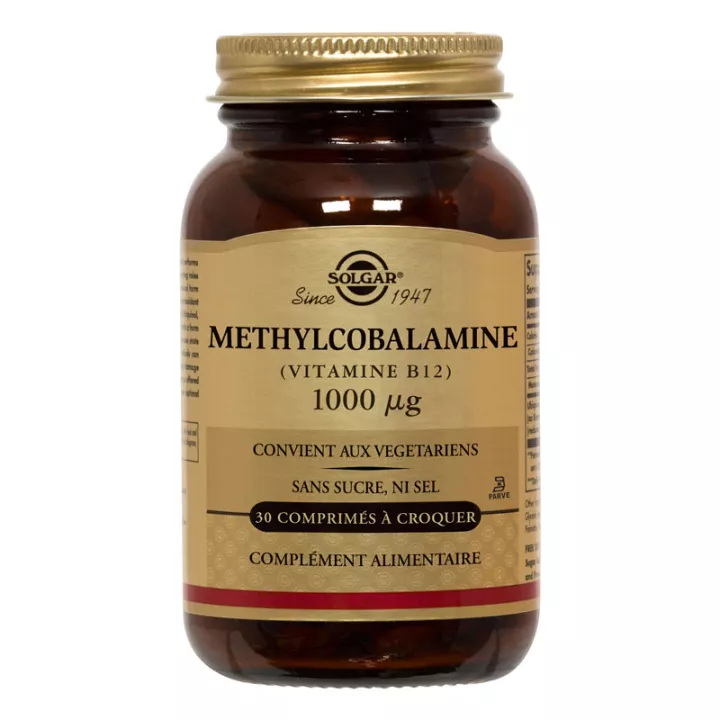 SOLGAR Methylcobalamin Vit B12 1000μg 30 tabletas masticables