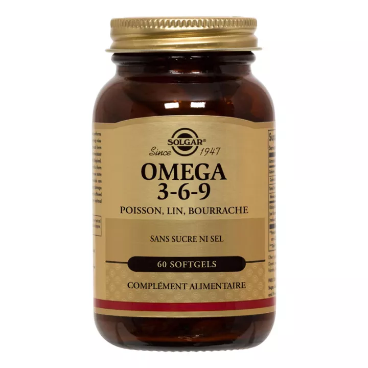 Solgar Omega 3-6-9 Pescado, Lino, Borraja 60 Cápsulas