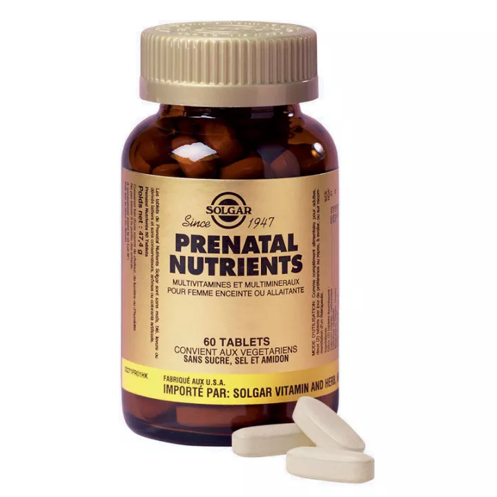 SOLGAR prenatales Nutrientes 60/120 Tabletas