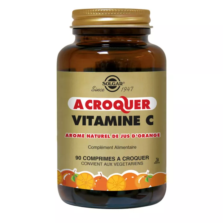 SOLGAR Vitamine C Gout orange 500 mg 90 Comprimés à croquer