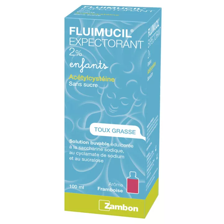 Fluimucil 2% de grasa jarabe para la tos acetilcisteína niño 100ML