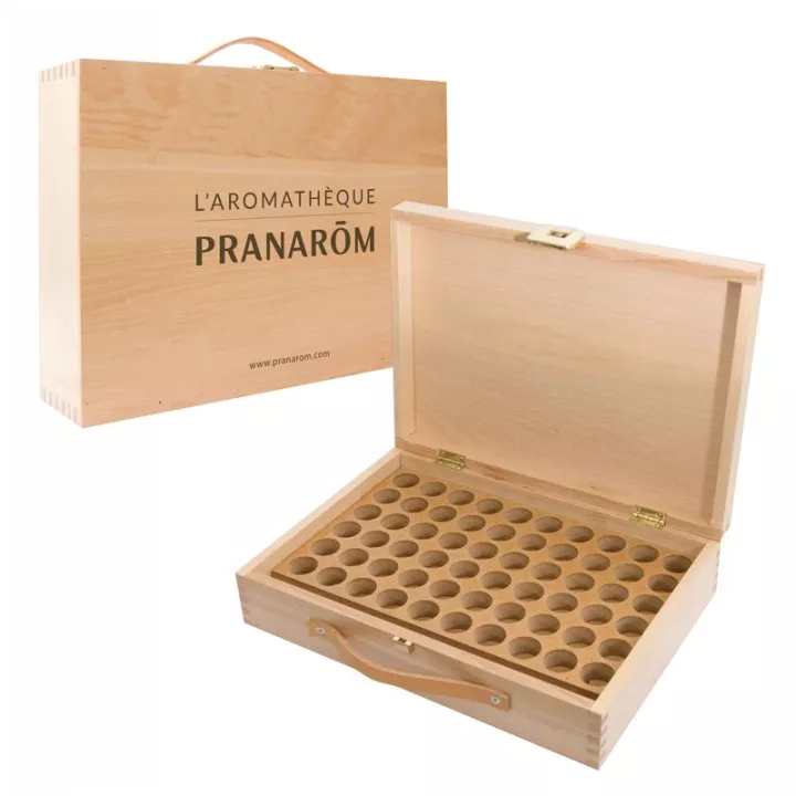 Aromathèque coffret en bois vide pour 18 Huiles Essentielles de Pranarom