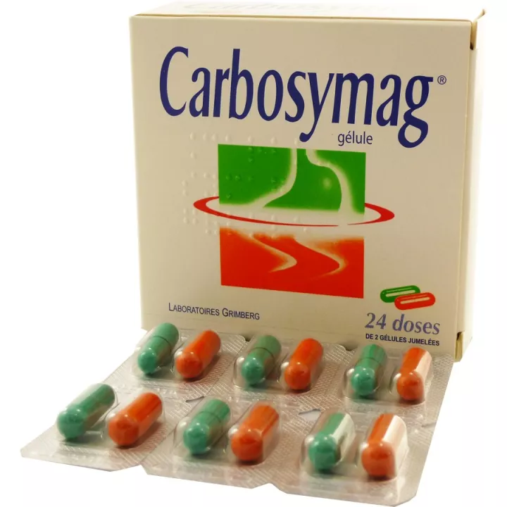 Carbosymag doos 24 dosis van 2 capsules Samenstrengeling