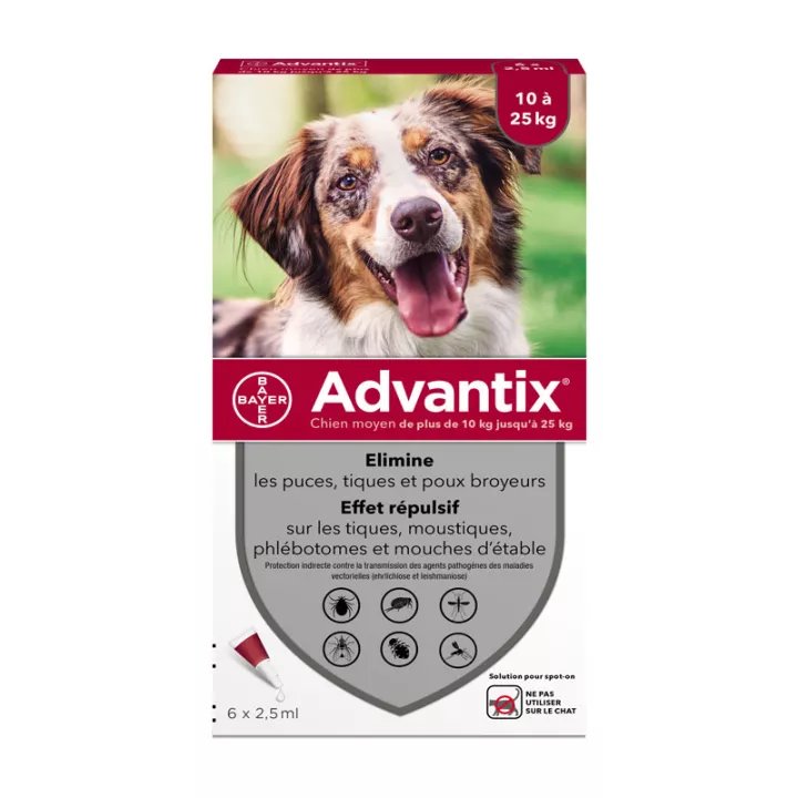 Advantix Chien Moyen pipettes contre les puces