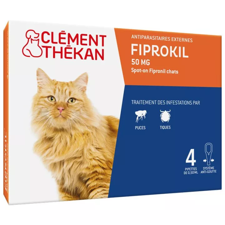 FIPROKIL CLEMENT THEKAN 0,5ml ponto no Chat PIPETTES 4 de pulgas