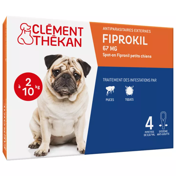 Fiprokil Dog Sprot-On 4 противопаразитарные пипетки Клеман Текан