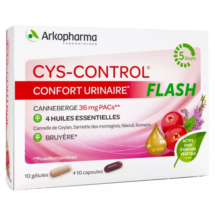 Arkopharma Cys-Control Flash Confort Urinaire 10 gélules + 10 capsules