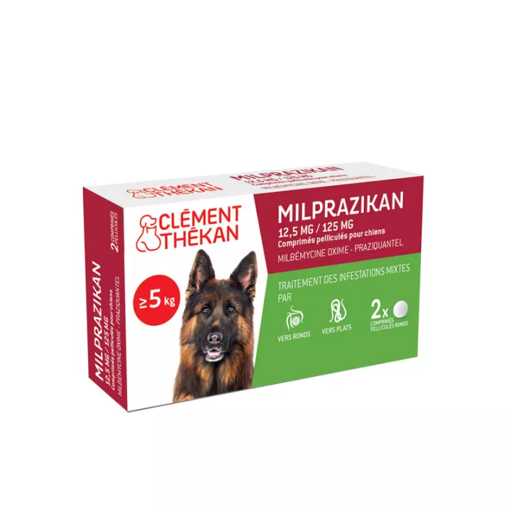 Milprazikan Chien Vermifuge 2 comprimés Clément Thékan