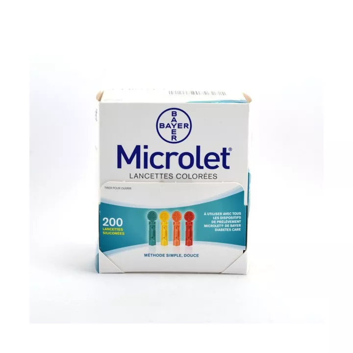 MICROLET LANCETTES COLOREES X 200
