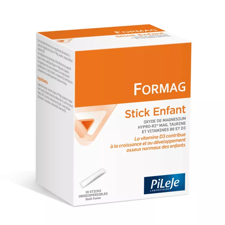 Formag magnésium marin 20 Sticks Saveur Fraise Pileje Enfant