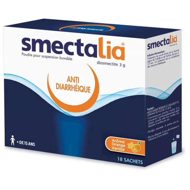 Smectalia Anti Diarrhéique 18 Sachets Arôme Orange Vanille