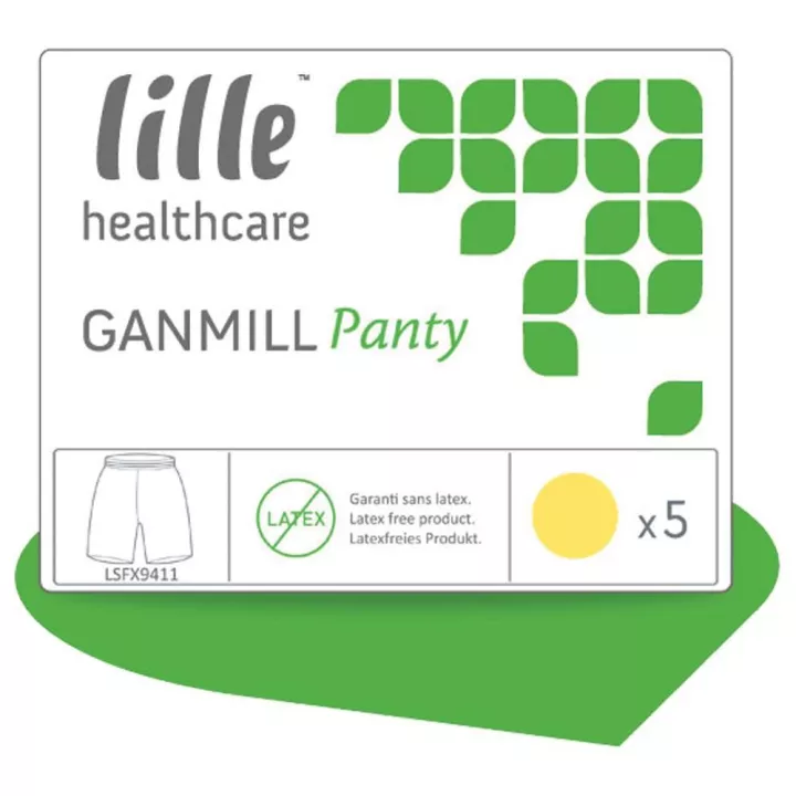 Ganmill Panty Slips de maintien Lavable Lille Healthcare Boite de 5