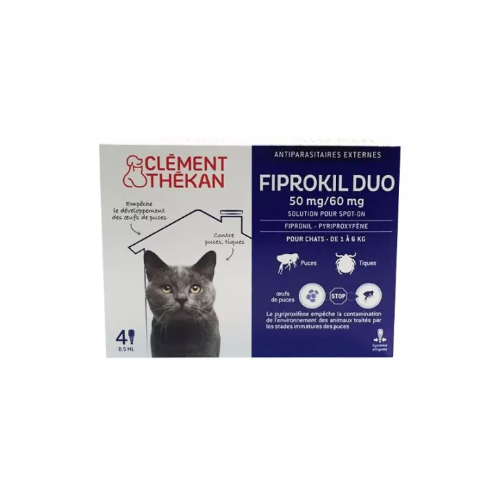 Fiprokil Duo Chat 4 Pipettes Anti Puces