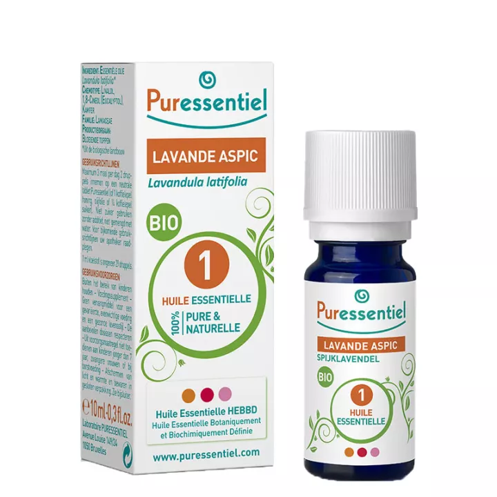 PURESSENTIEL Óleo Essencial Orgânico Lavanda Aspic 10ml