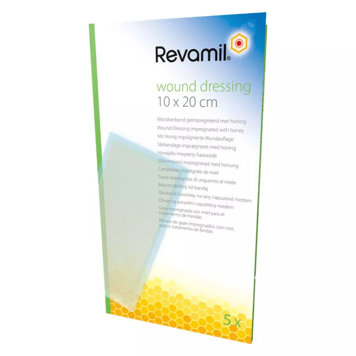 REVAMIL compresse au Miel WOUND DRESSING 10X20CM/5U