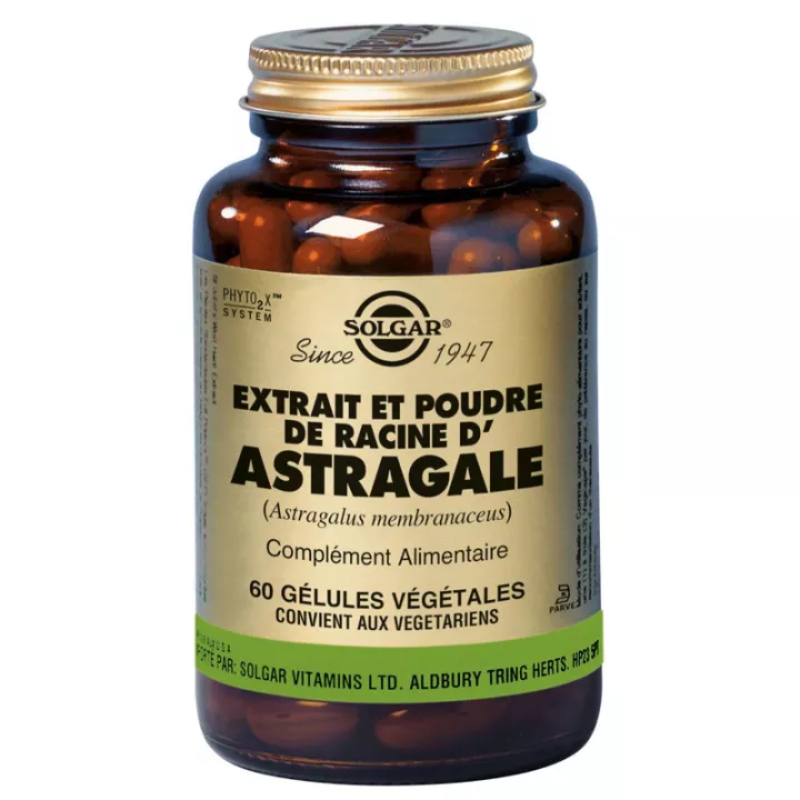 Solgar Astragale SFP Extrait et Poudre de Racine 60 gélules végétales