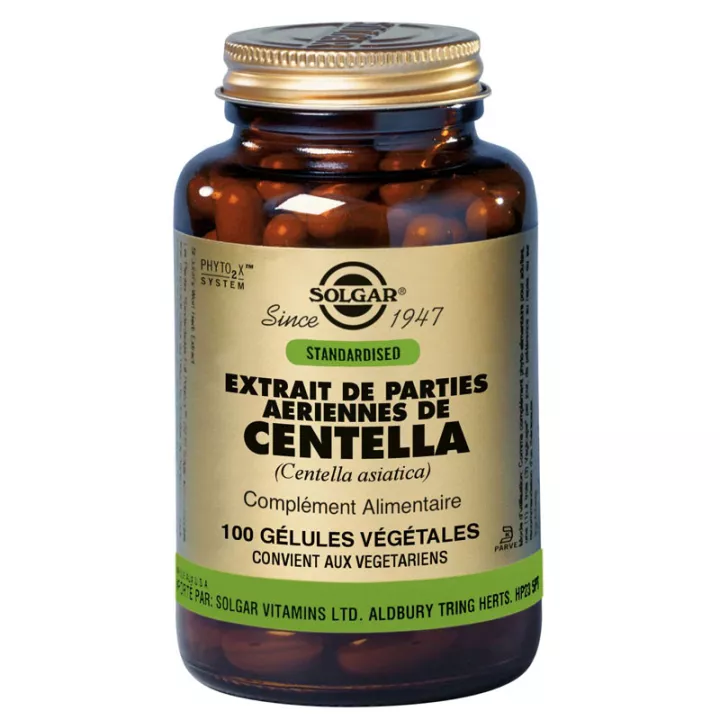 Extracto de piezas aéreas de Solgar Centella 100 cápsulas vegetales