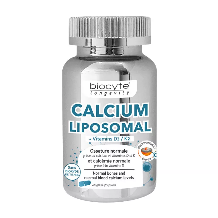 Biocyte Longevity Calcium liposomal Vitamins D3 / K2 60 Capsules