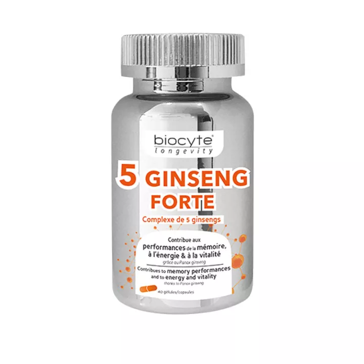 BIOCYTE LONGÉVITY GINCINQ 5 Ginseng concentré 40 Gélules