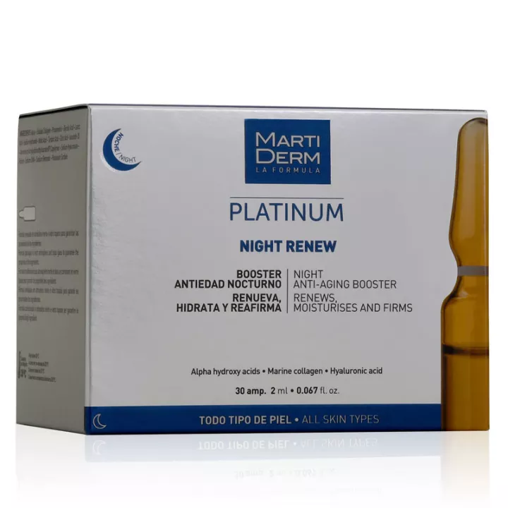 Martiderm Platinium Night renew ampollas efecto peeling suave