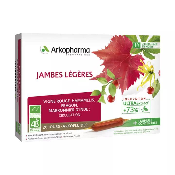 Arkofluides Jambes Légères Bio 20 ampoules