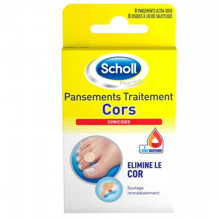 SCHOLL 8 Coricidal dressing for corns on feet