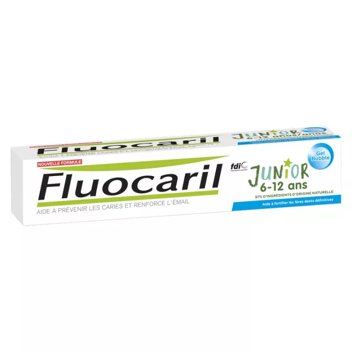 Fluocaril Junior 6-12 anos Gel de creme dental bolha 75ml