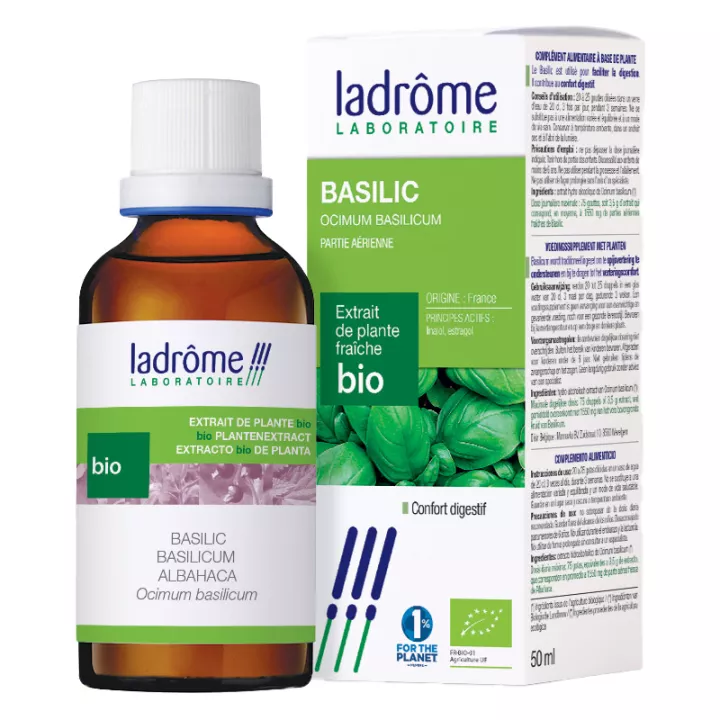 Ladrôme Estratti di piante fresche biologiche Basilico 50ml