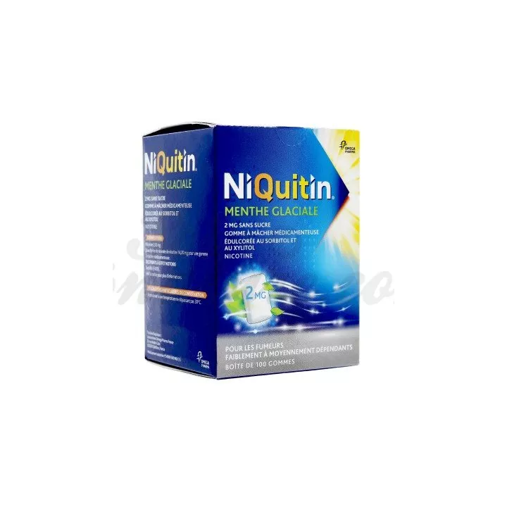 Chicle Niquitin 2mg Menta verde sin azúcar