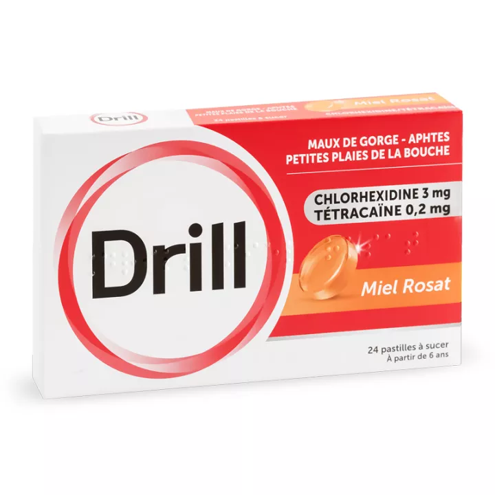 DRILL Honey Rosat PASTILLES SUGAR FREE 24