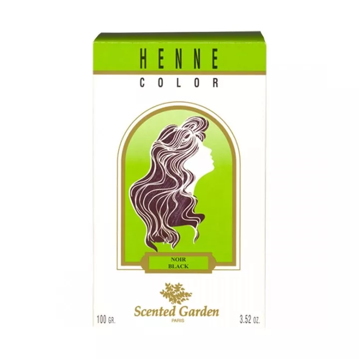 Cor de cabelo de henna preto perfumado jardim 100g