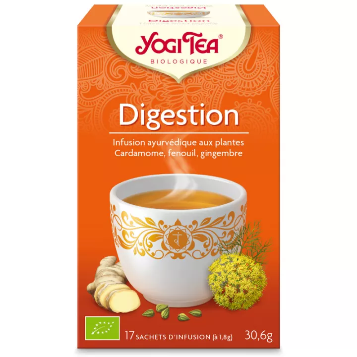 Yogi Tea Herbal Tea Digestão Ayurveda Infusão 17 saquinhos de chá