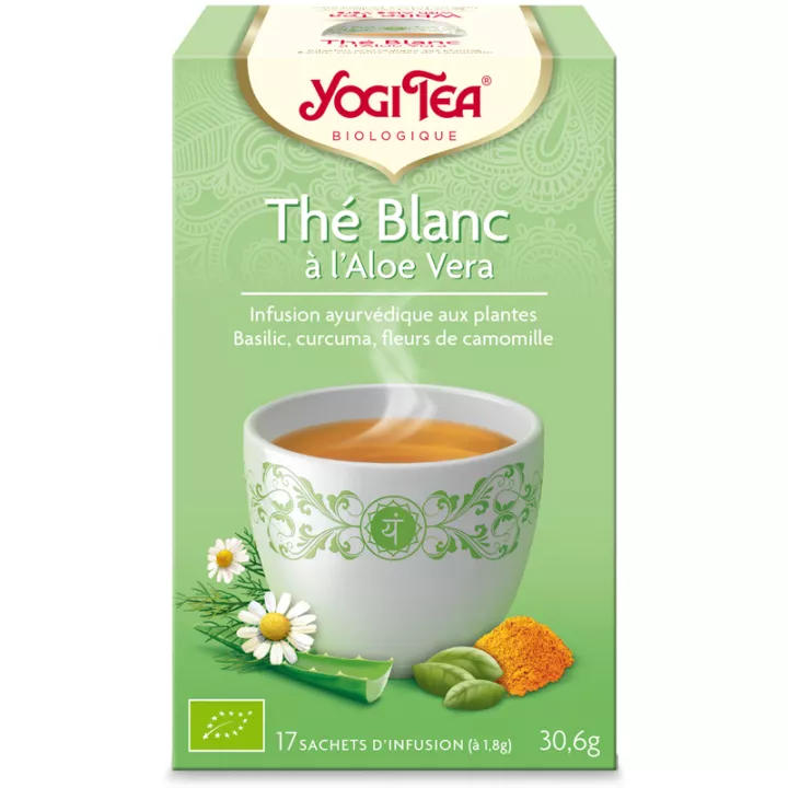 Yogi Tea Chá Branco Aloe Vera Ayurvedic Infusion 17 saquinhos de chá
