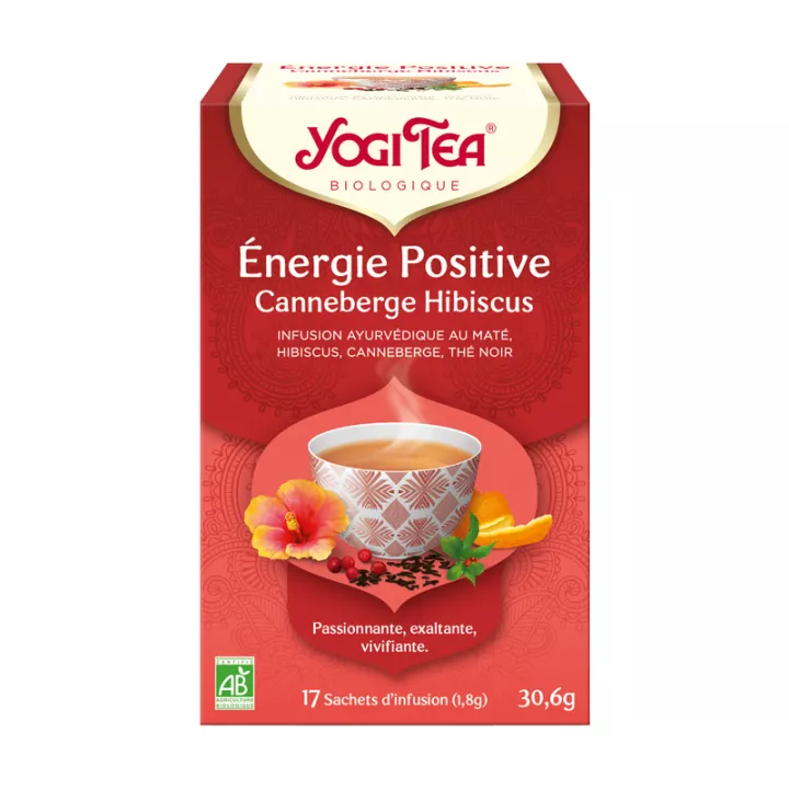 Yogi Chá Chá Positivo Energia Cranberry Hibiscus Orgânico 17 Saquinhos