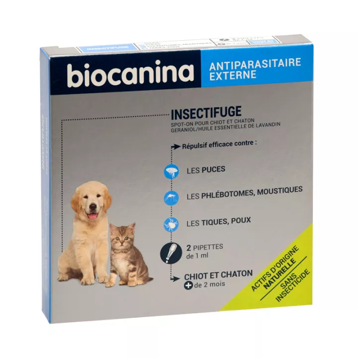 BIOCANINA INSECTIFUGE NATUREL SPOT-ON CHIOT CHATON 2 PIPETTES