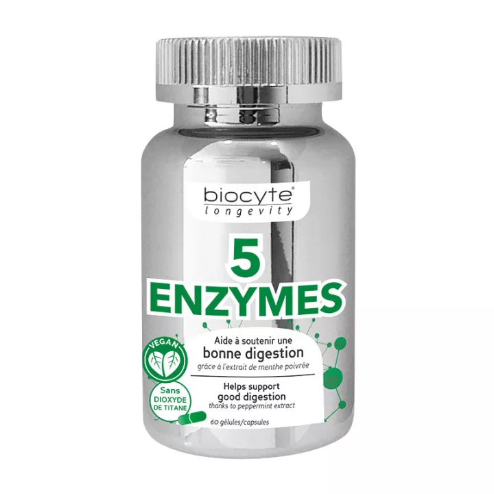 BIOCYTE Longevity 5 Enzymes Conforto Digestivo 60 cápsulas