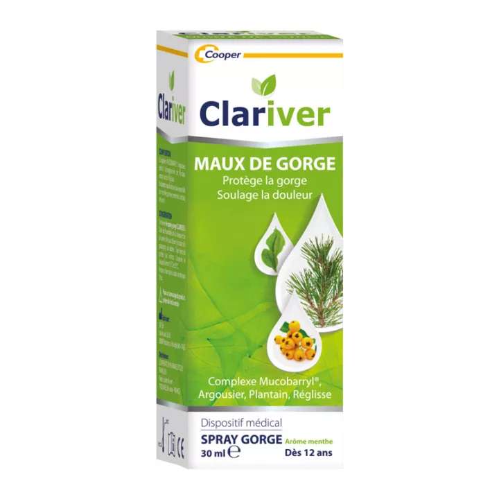 CLARIVER 30ml spray natural para la garganta