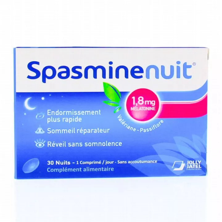 Spasmine Night verrijkt met melatonine 30 tabletten