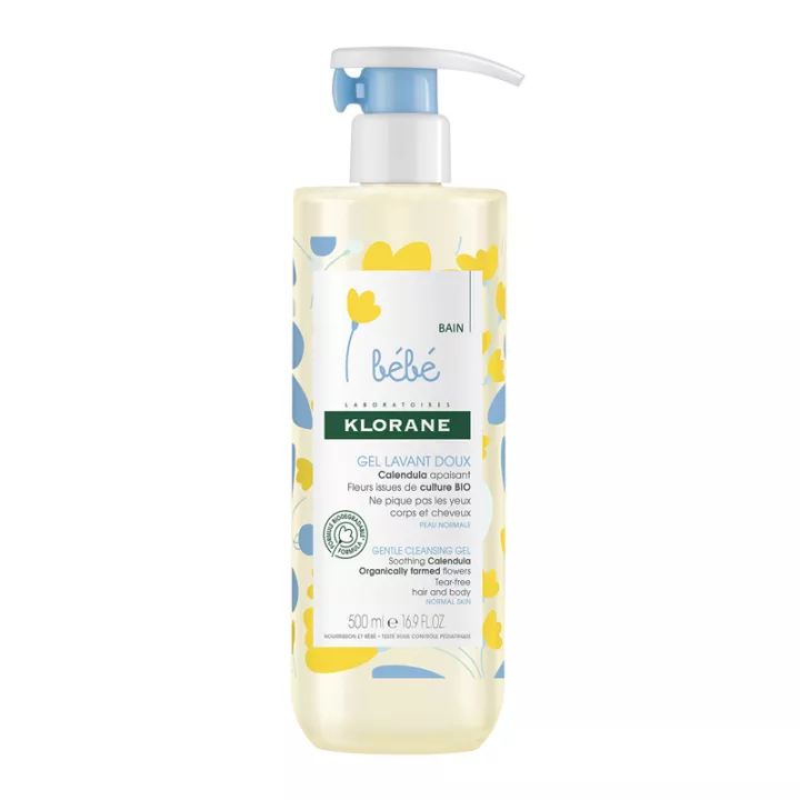Klorane Bébé gel suave para el cabello y el cuerpo 500 ml