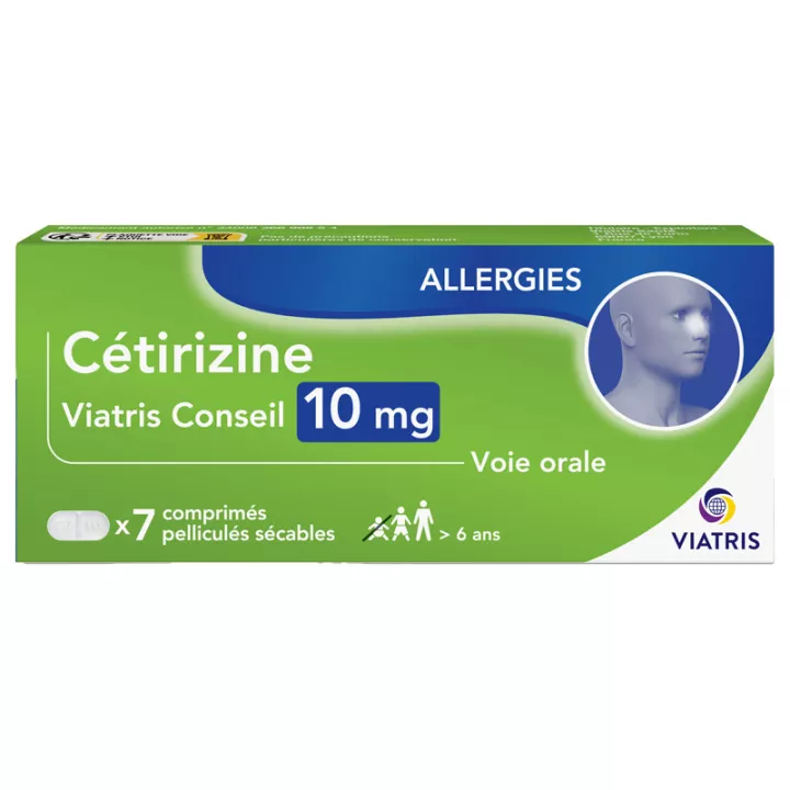 CETIRIZINE 10MG Allergie 7 Comprimés Mylan