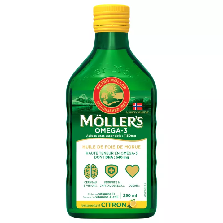 Mollers Huile de Foie de Morue Liquide Citron 250 ml