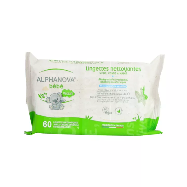 Toalhetes Biodegradáveis para Bebés Orgânicos Alphanova x72