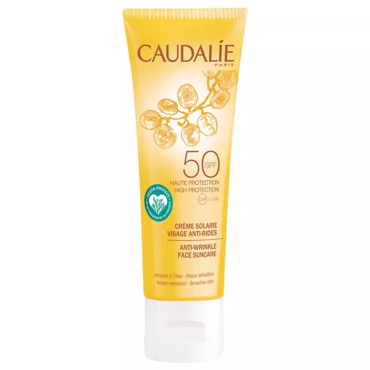 Protector solar facial antiarrugas Caudalie SPF50