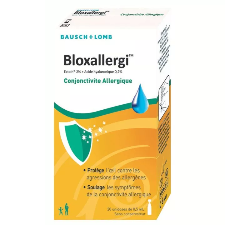 BLOXallergi gotas para los ojos prevención de alergias 20 dosis únicas