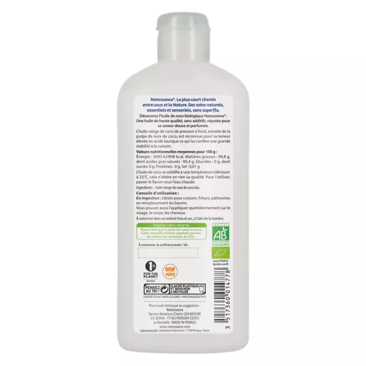 Natessance Olio per capelli al cocco 100% puro 250ml