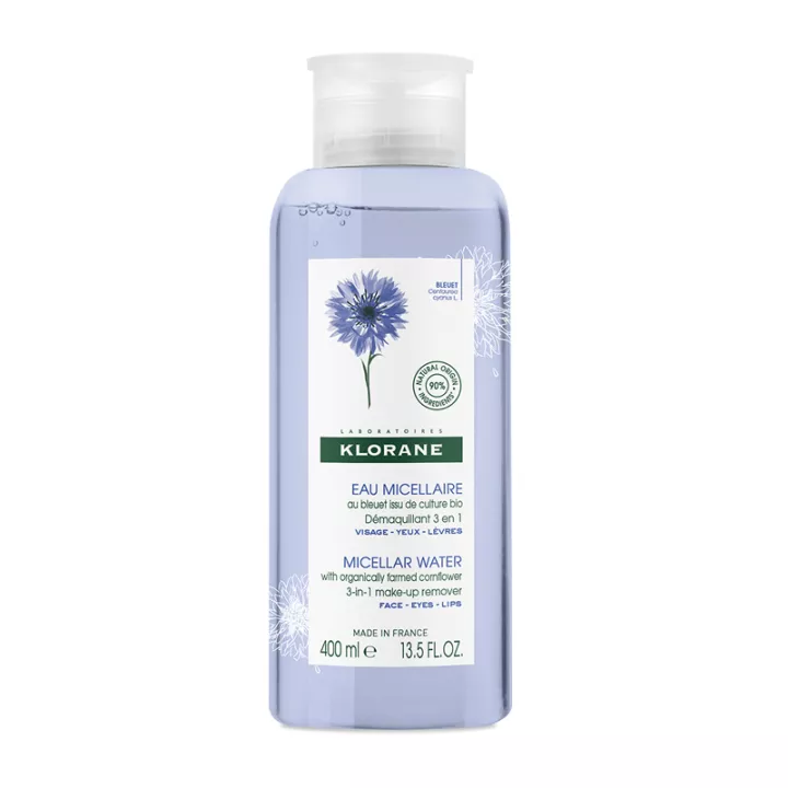 Acqua micellare biologica 3 in 1 di Klorane Bleuet