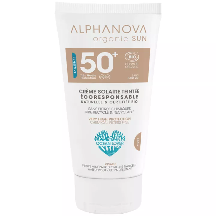 Alphanova Organic Sun Organic Tinted Sun Cream 50ml