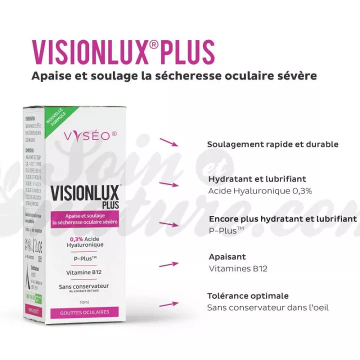 Achetez VISIONLUX Plus Vyseo Collyre yeux secs fatigués en pharmacie