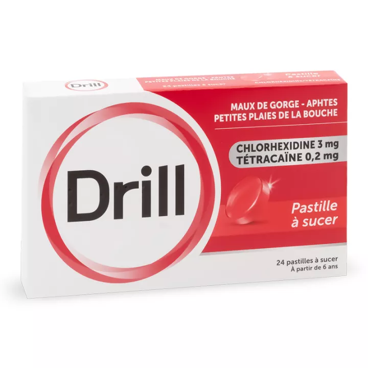 DRILL Mint 24 lozenges for sore throat